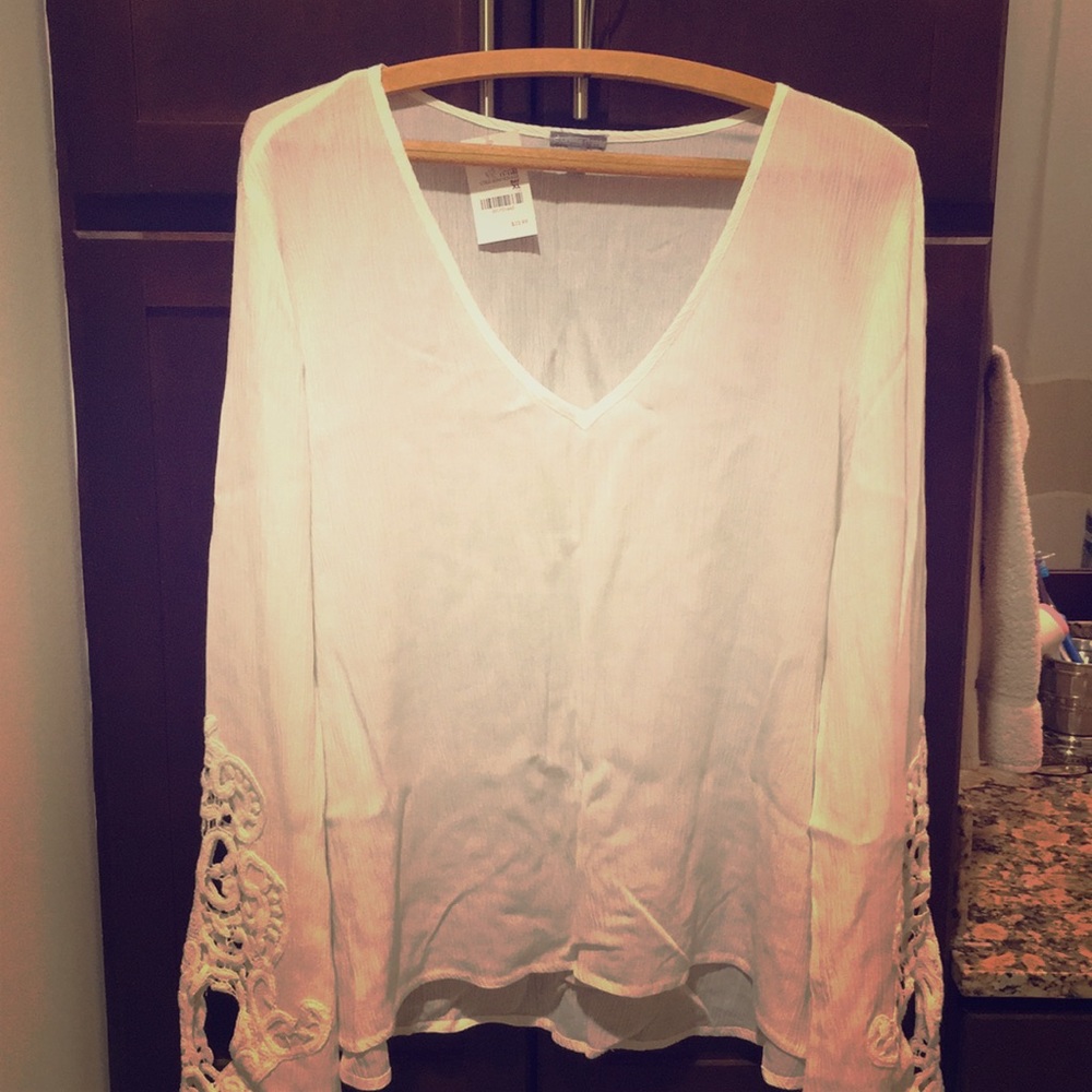Embroidered Long Sleeve Top